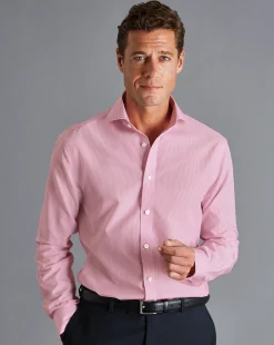 Shirt Sale|Dress Shirts<Charles Tyrwhitt Spread Collar Non-Iron Bengal Stripe Shirt - Pink