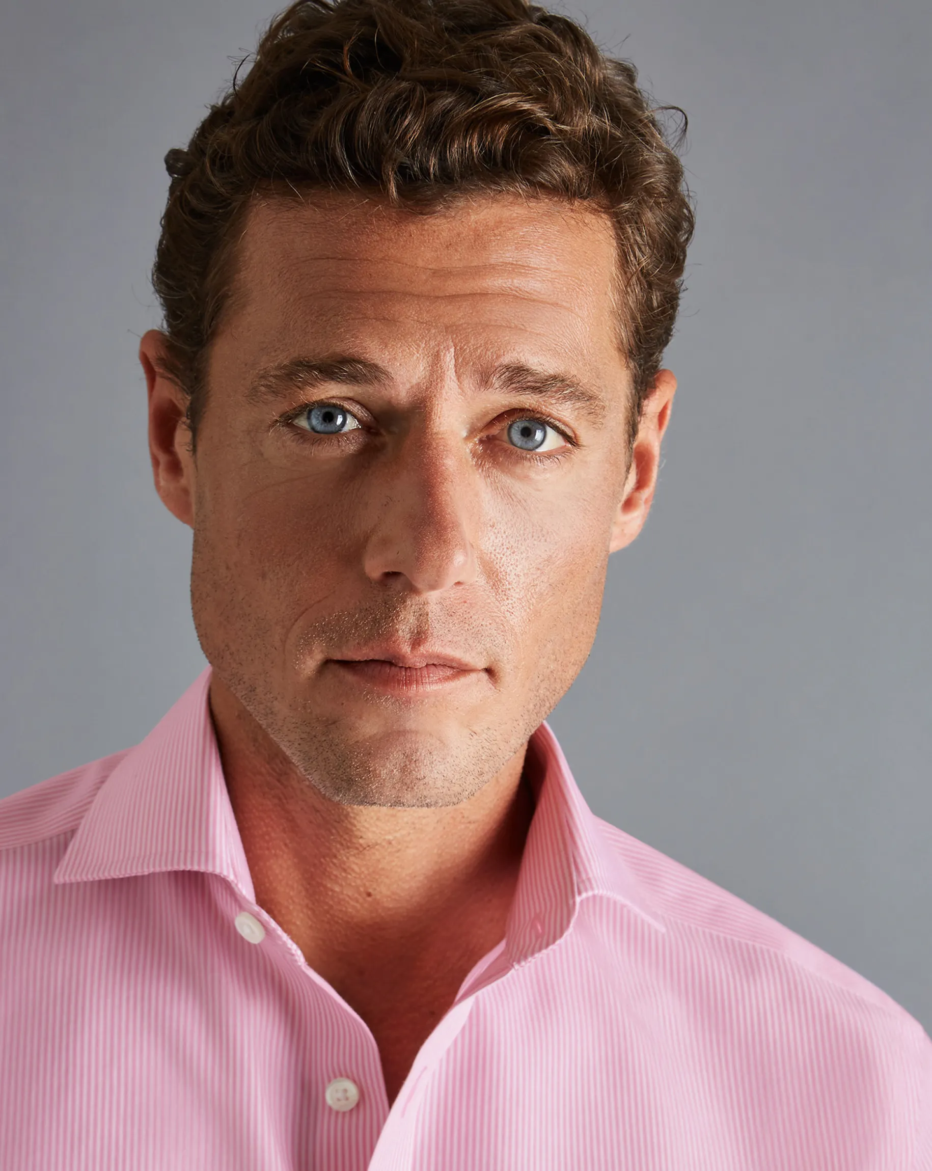 Shirt Sale|Dress Shirts<Charles Tyrwhitt Spread Collar Non-Iron Bengal Stripe Shirt - Pink