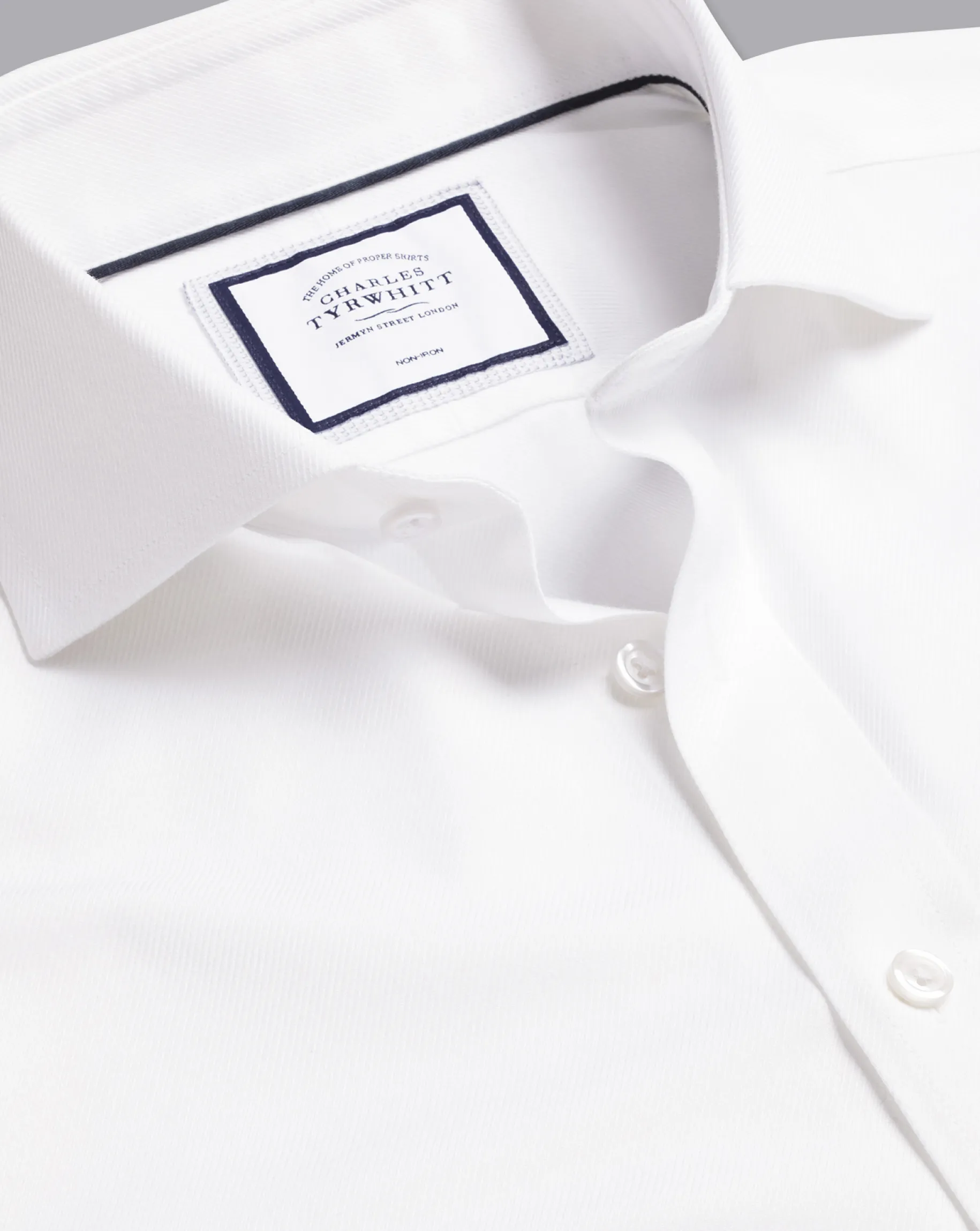 Shirt Sale|Dress Shirts<Charles Tyrwhitt Spread Collar Non-Iron Cambridge Weave Shirt - White