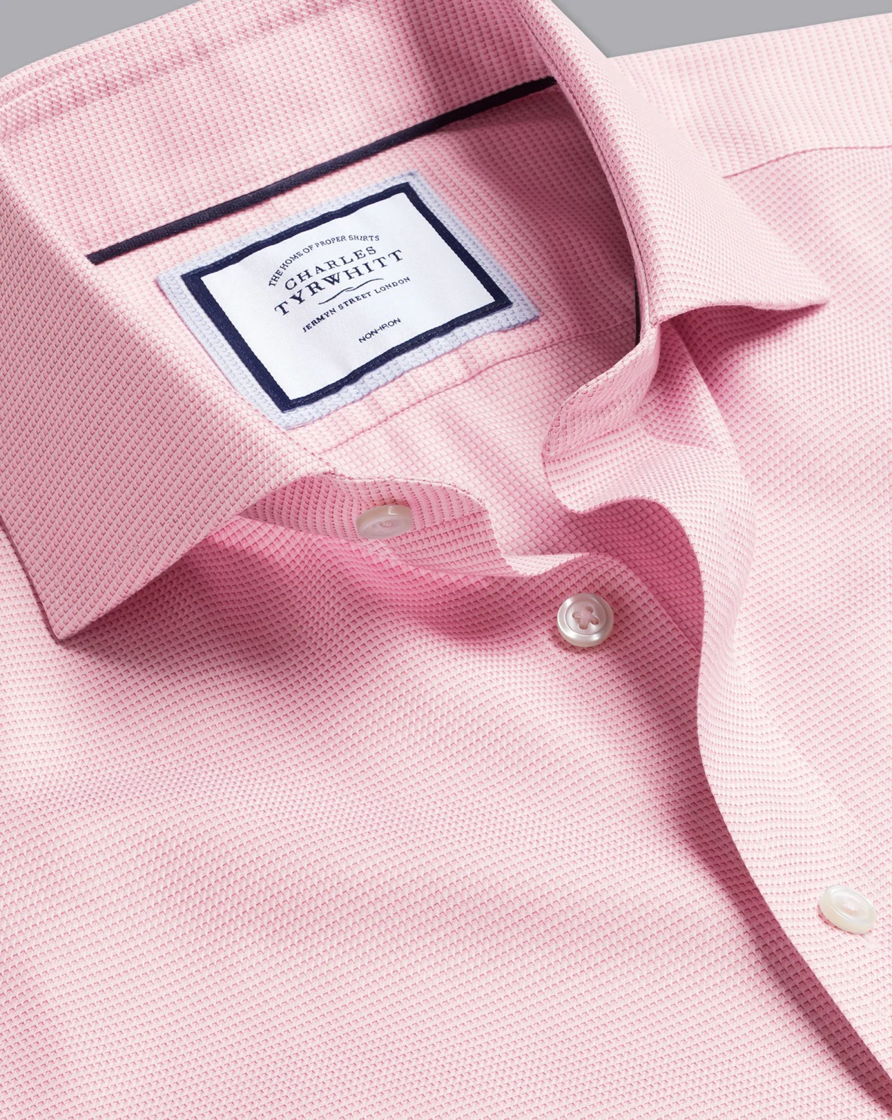Shirt Sale|Dress Shirts<Charles Tyrwhitt Spread Collar Non-Iron Cambridge Weave Shirt - Pink