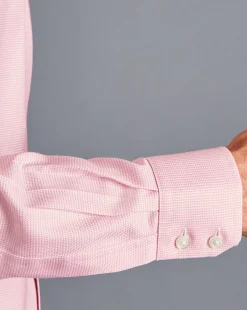 Shirt Sale|Dress Shirts<Charles Tyrwhitt Spread Collar Non-Iron Cambridge Weave Shirt - Pink