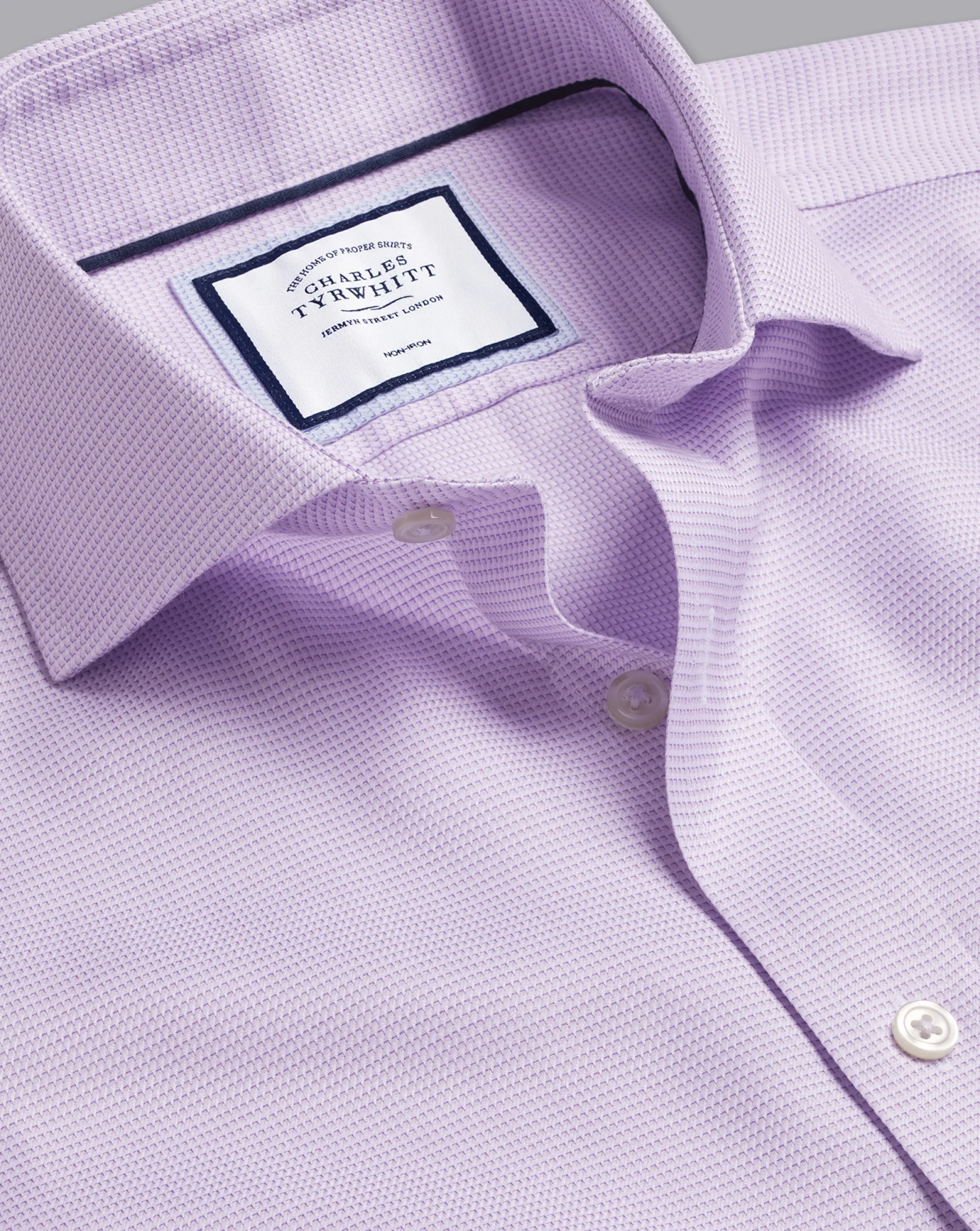 Shirt Sale|Dress Shirts<Charles Tyrwhitt Spread Collar Non-Iron Cambridge Weave Shirt - Lavender Purple
