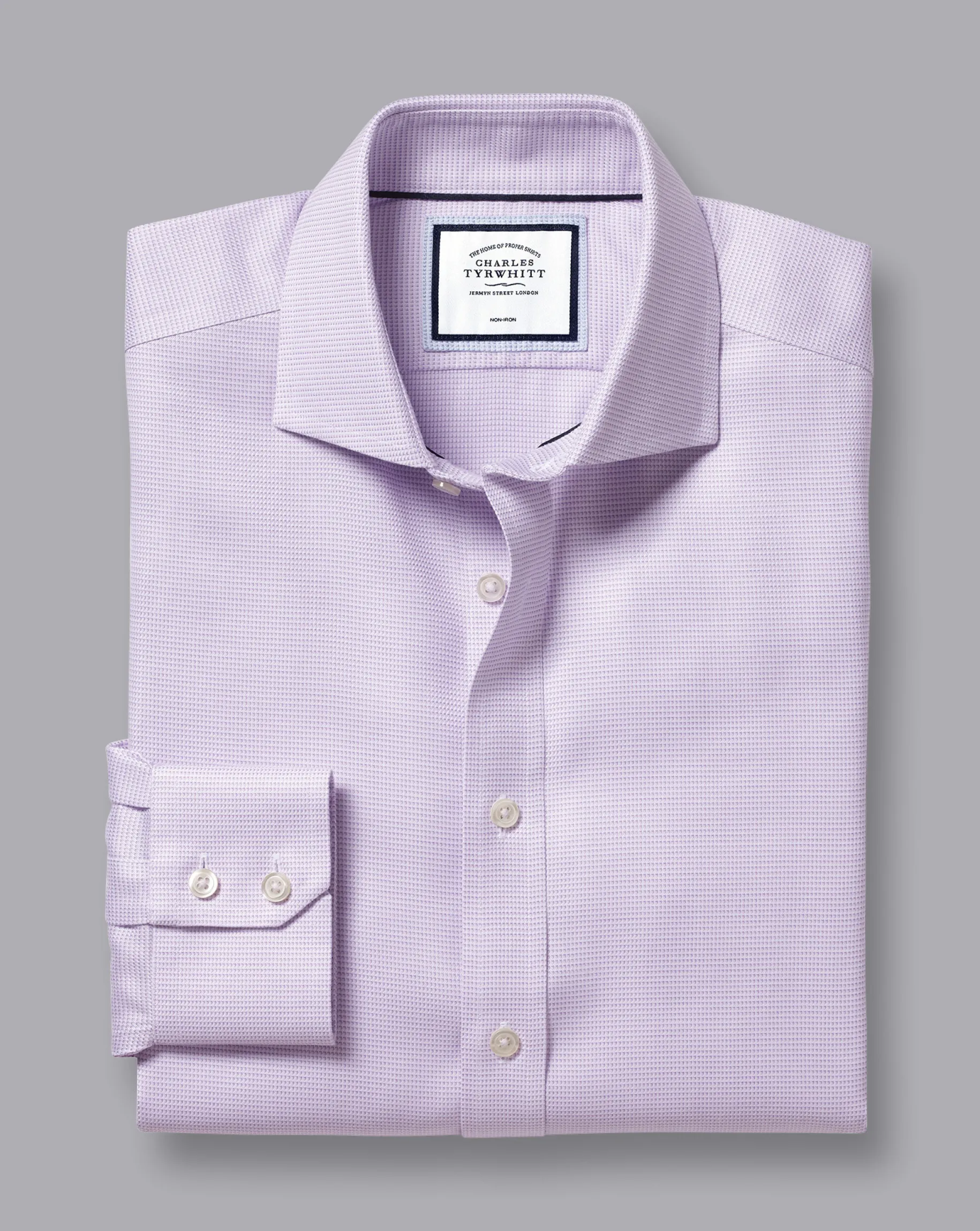 Shirt Sale|Dress Shirts<Charles Tyrwhitt Spread Collar Non-Iron Cambridge Weave Shirt - Lavender Purple