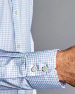 Shirt Sale|Dress Shirts<Charles Tyrwhitt Spread Collar Non-Iron Check Shirt - Bright Pink