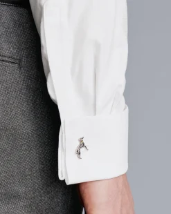 Business Casual Shirts|Dress Shirts<Charles Tyrwhitt Spread Collar Non-Iron Clifton Weave Shirt - White