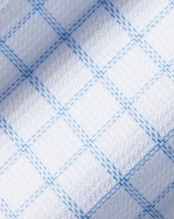 Shirt Sale|Dress Shirts<Charles Tyrwhitt Spread Collar Non-Iron Clifton Weave Check Shirt - Cornflower Blue