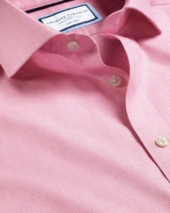 Shirt Sale|Dress Shirts<Charles Tyrwhitt Spread Collar Non-Iron Clifton Weave Shirt - Pink