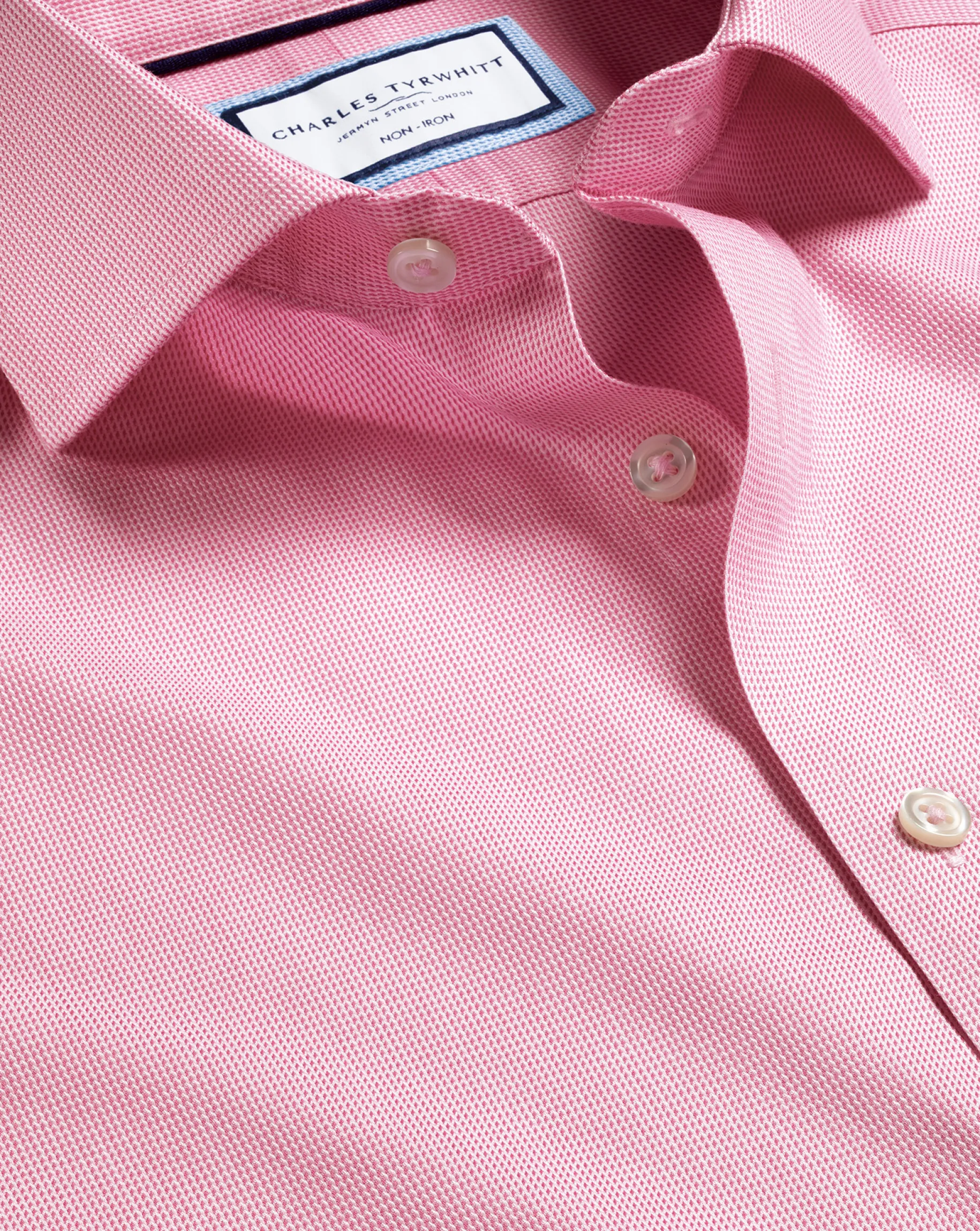 Shirt Sale|Dress Shirts<Charles Tyrwhitt Spread Collar Non-Iron Clifton Weave Shirt - Pink
