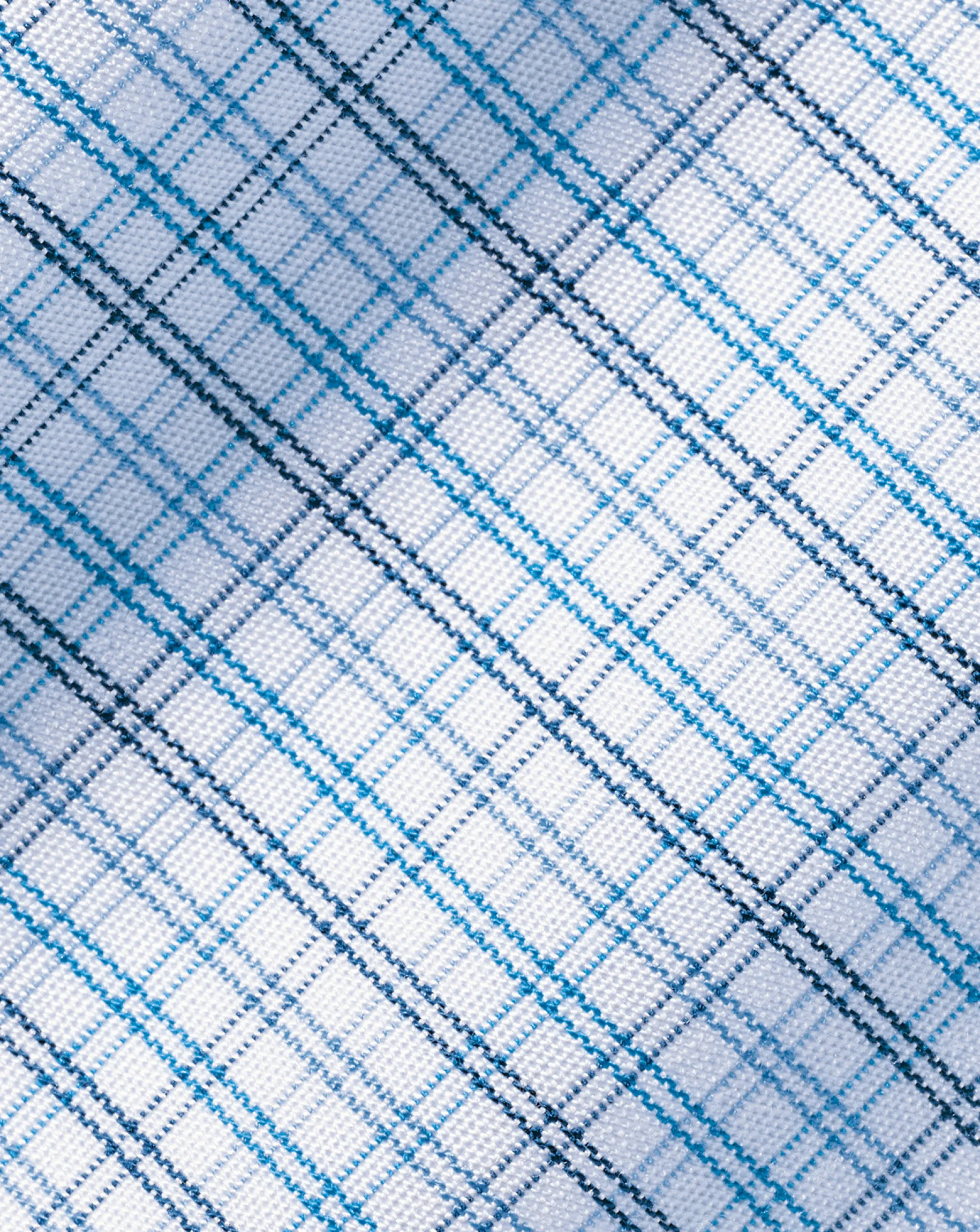 Shirt Sale|Dress Shirts<Charles Tyrwhitt Spread Collar Non-Iron Fine Line Check Shirt - Ocean Blue