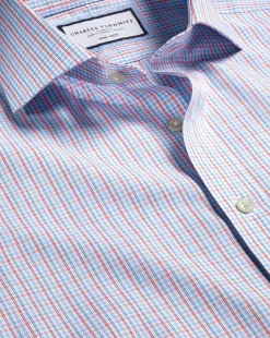 Shirt Sale|Dress Shirts<Charles Tyrwhitt Spread Collar Non-Iron Fine Line Check Shirt - Red