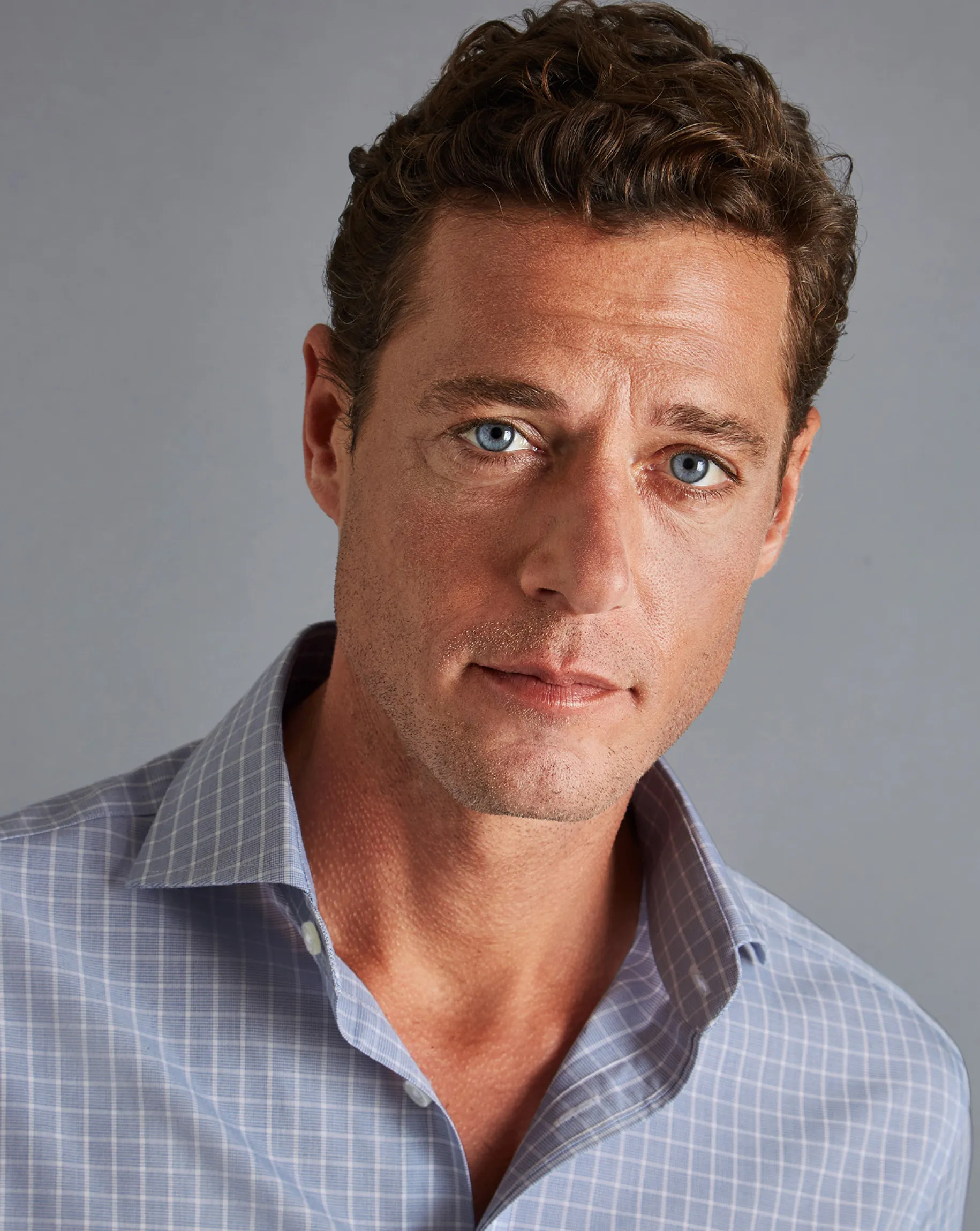Shirt Sale|Dress Shirts<Charles Tyrwhitt Spread Collar Non-Iron Fine Check Shirt - Petrol Blue