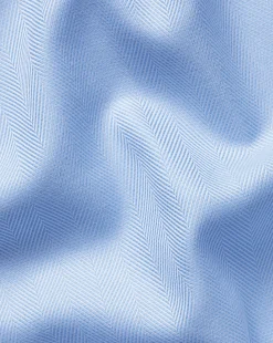 Dress Shirts|Blue Shirts<Charles Tyrwhitt Spread Collar Non-Iron Herringbone Shirt - Blue Sky