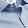 Shirt Sale|Dress Shirts<Charles Tyrwhitt Spread Collar Non-Iron Ludgate Weave Shirt - Blue