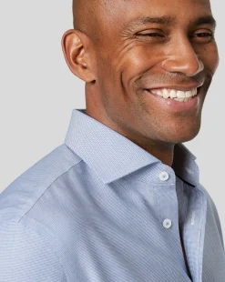 Shirt Sale|Dress Shirts<Charles Tyrwhitt Spread Collar Non-Iron Ludgate Weave Shirt - Blue