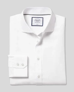 Shirt Sale|Dress Shirts<Charles Tyrwhitt Spread Collar Non-Iron Ludgate Weave Shirt - White