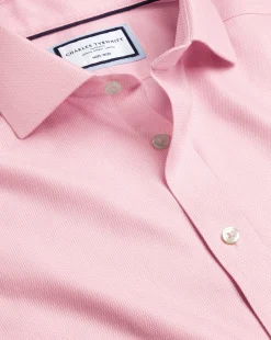 Business Casual Shirts|Dress Shirts<Charles Tyrwhitt Spread Collar Non-Iron Mayfair Weave Shirt - Pink