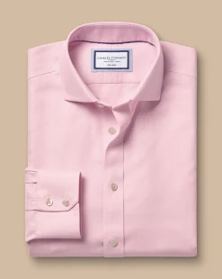 Business Casual Shirts|Dress Shirts<Charles Tyrwhitt Spread Collar Non-Iron Mayfair Weave Shirt - Pink