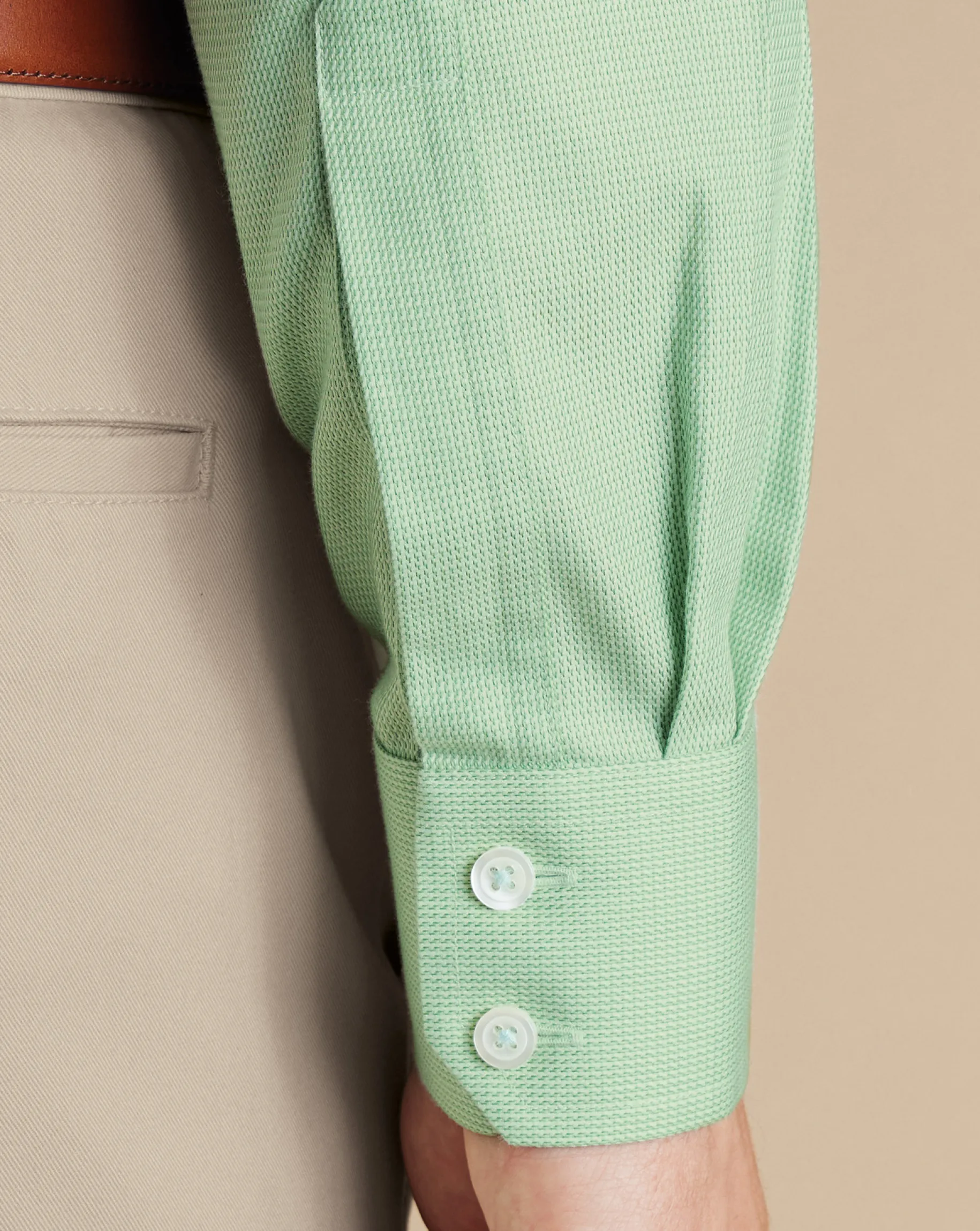 Business Casual Shirts|Dress Shirts<Charles Tyrwhitt Spread Collar Non-Iron Mayfair Weave Shirt - Light Green