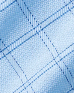 Business Casual Shirts|Dress Shirts<Charles Tyrwhitt Spread Collar Non-Iron Mayfair Weave Check Shirt - Blue Sky