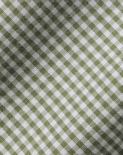 Shirt Sale|Casual Shirts<Charles Tyrwhitt Spread Collar Non-Iron Mini Gingham Check Shirt - Green Olive
