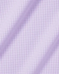 Shirt Sale|Dress Shirts<Charles Tyrwhitt Spread Collar Non-Iron Mini Gingham Check Shirt - Mauve Purple