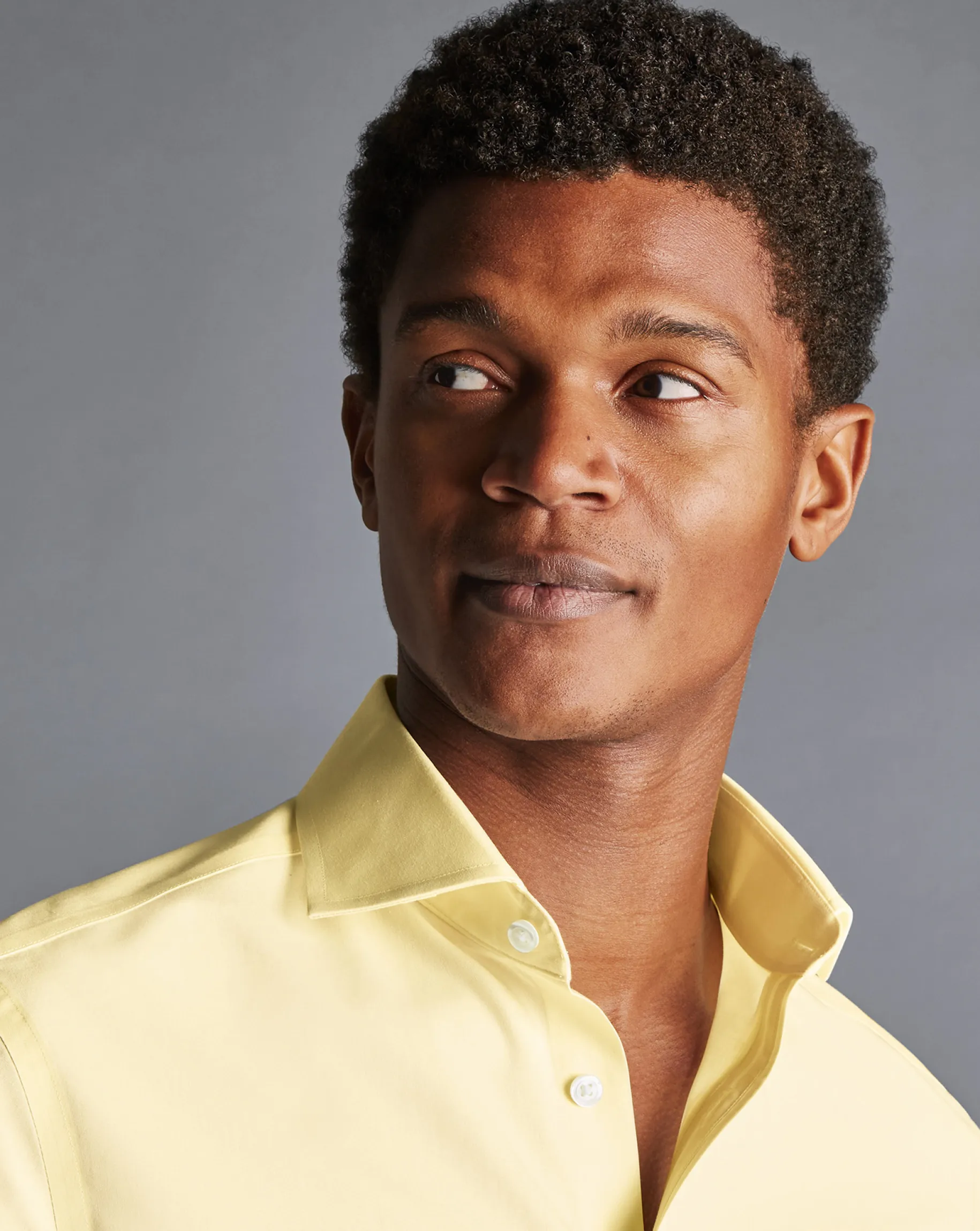 Shirt Sale|Dress Shirts<Charles Tyrwhitt Spread Collar Non-Iron Poplin Shirt - Lemon Yellow