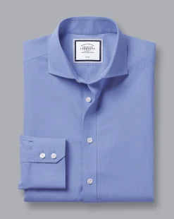 Dress Shirts|M<Charles Tyrwhitt Spread Collar Non-Iron Poplin Shirt - Ocean Blue