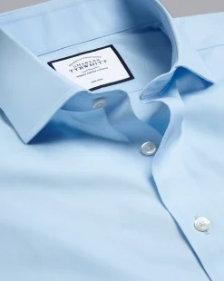 Dress Shirts|Blue Shirts<Charles Tyrwhitt Spread Collar Non-Iron Poplin Shirt - Blue Sky