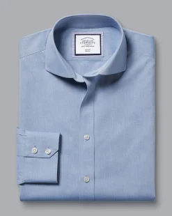 Shirt Sale|Dress Shirts<Charles Tyrwhitt Spread Collar Non-Iron Poplin Shirt - Steel Blue
