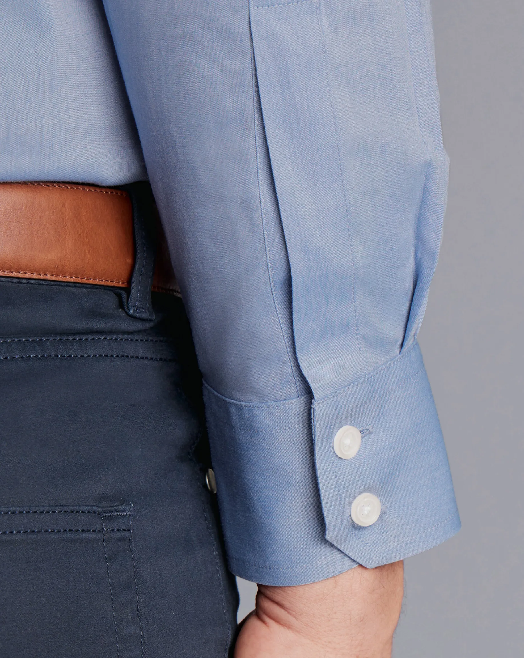 Shirt Sale|Dress Shirts<Charles Tyrwhitt Spread Collar Non-Iron Poplin Shirt - Steel Blue