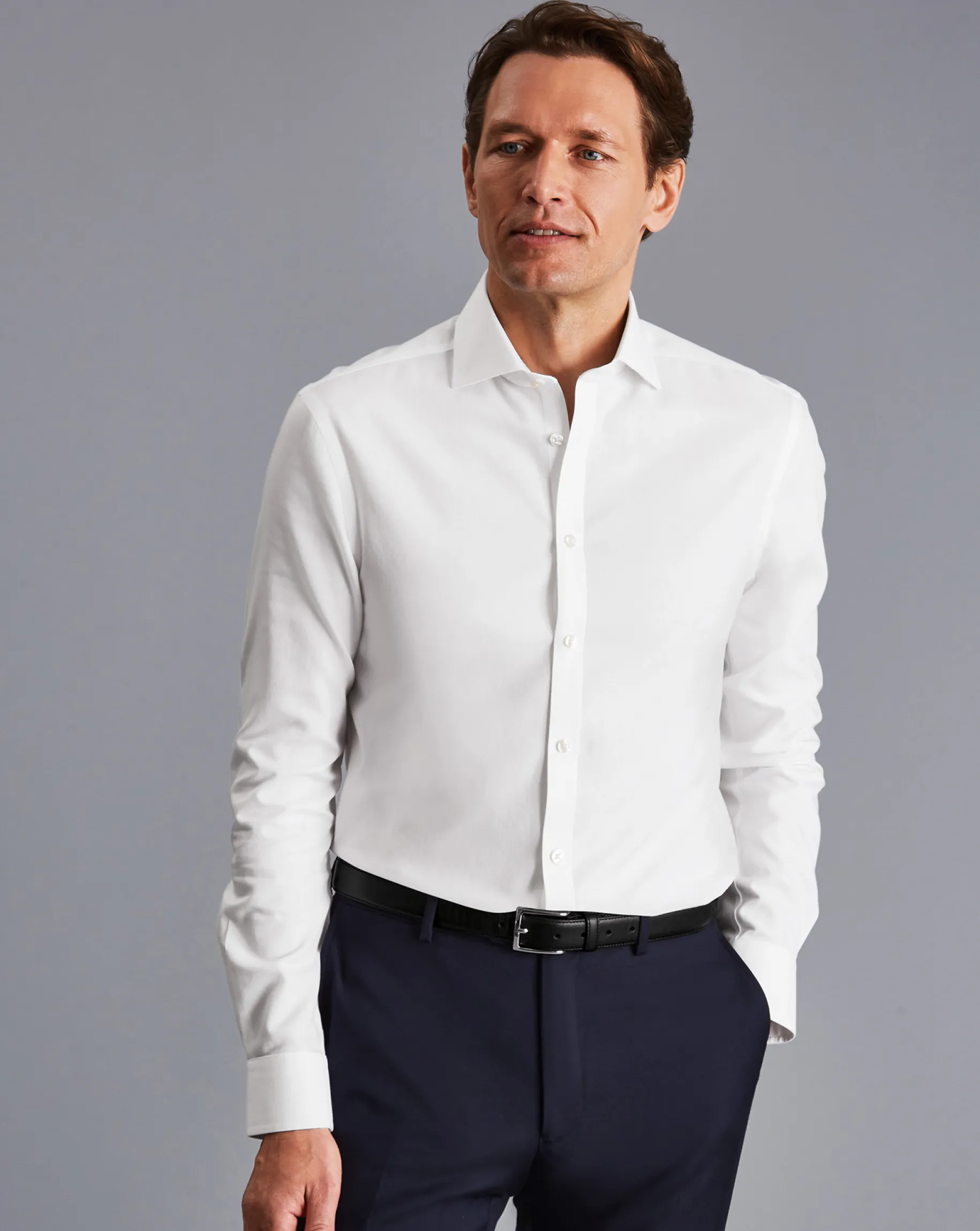 Shirt Sale|Dress Shirts<Charles Tyrwhitt Spread Collar Non-Iron Regent Weave Shirt - White