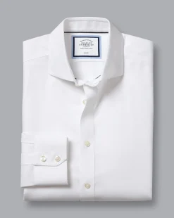 Shirt Sale|Dress Shirts<Charles Tyrwhitt Spread Collar Non-Iron Regent Weave Shirt - White