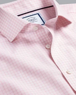 Shirt Sale|Dress Shirts<Charles Tyrwhitt Spread Collar Non-Iron Regent Weave Check Shirt - Pink