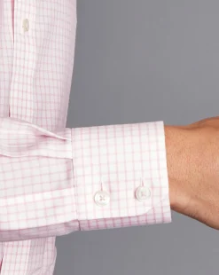 Shirt Sale|Dress Shirts<Charles Tyrwhitt Spread Collar Non-Iron Regent Weave Check Shirt - Pink