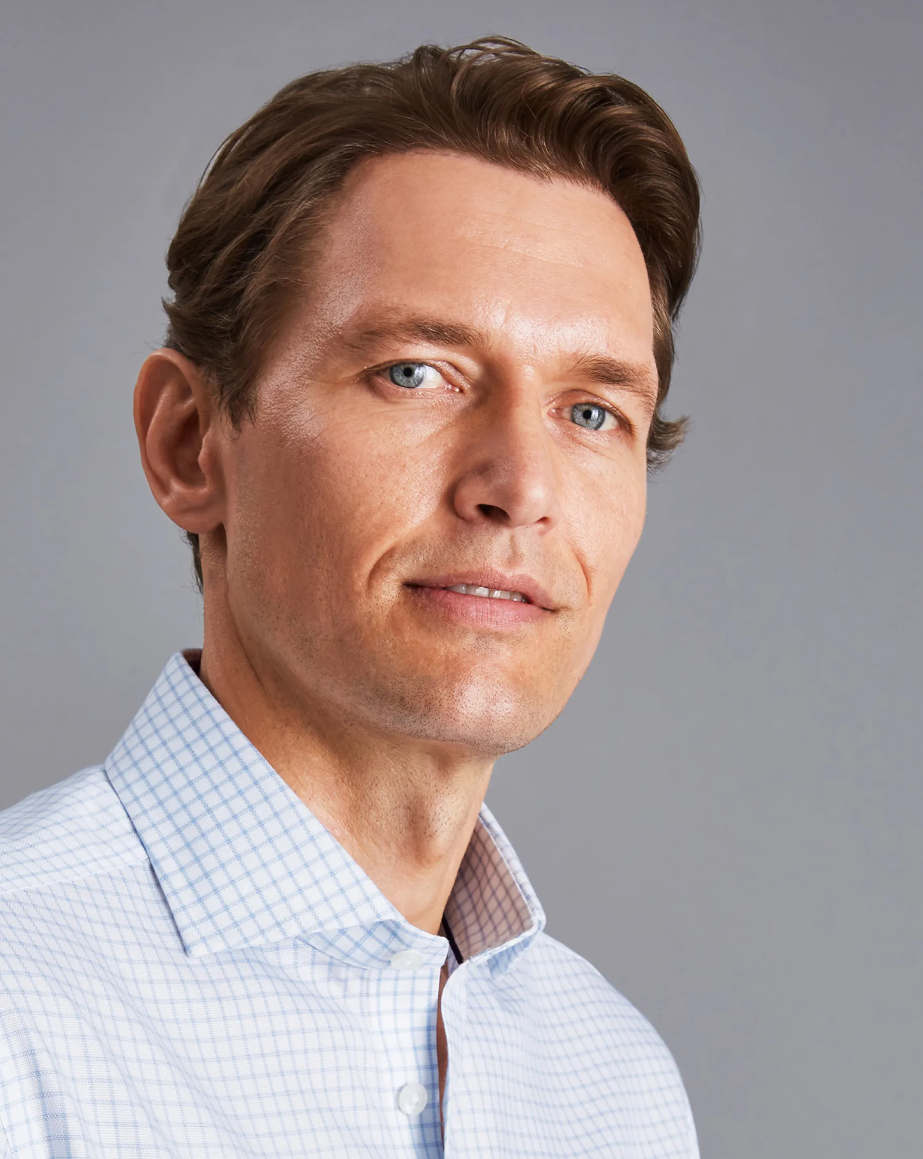 Shirt Sale|Dress Shirts<Charles Tyrwhitt Spread Collar Non-Iron Regent Weave Check Shirt - Sky