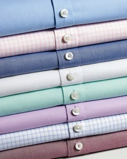 Shirt Sale|Dress Shirts<Charles Tyrwhitt Spread Collar Non-Iron Regent Weave Check Shirt - Sky