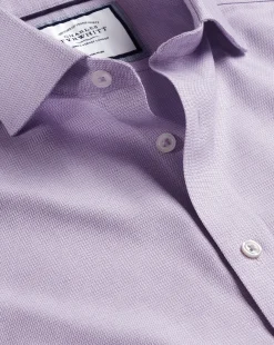 Shirt Sale|Dress Shirts<Charles Tyrwhitt Spread collar Non-Iron Richmond Weave Shirt - Mauve Mauve Purple