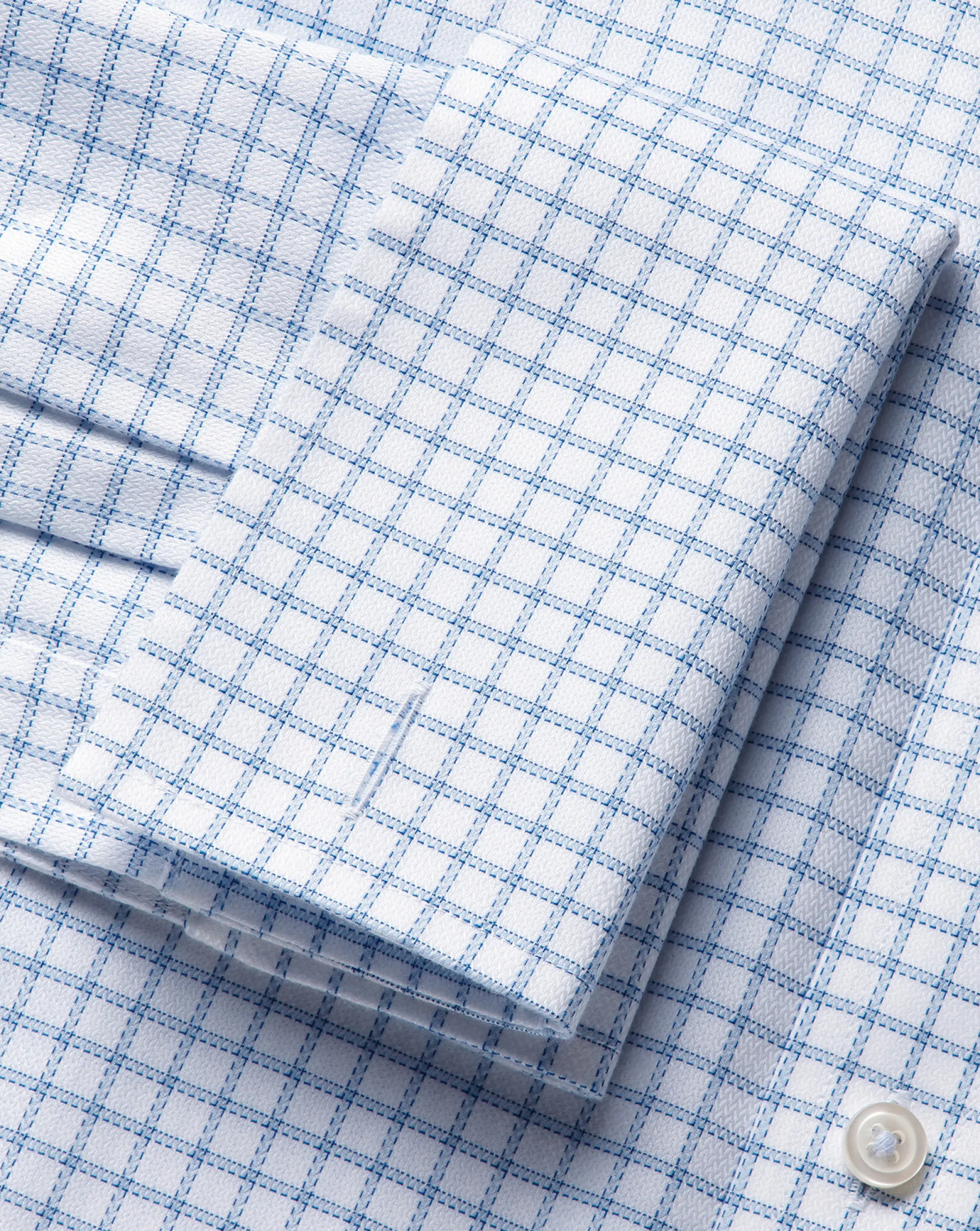 Shirt Sale|Dress Shirts<Charles Tyrwhitt Spread collar Non-Iron Richmond Weave Check Shirt - Cornflower Blue