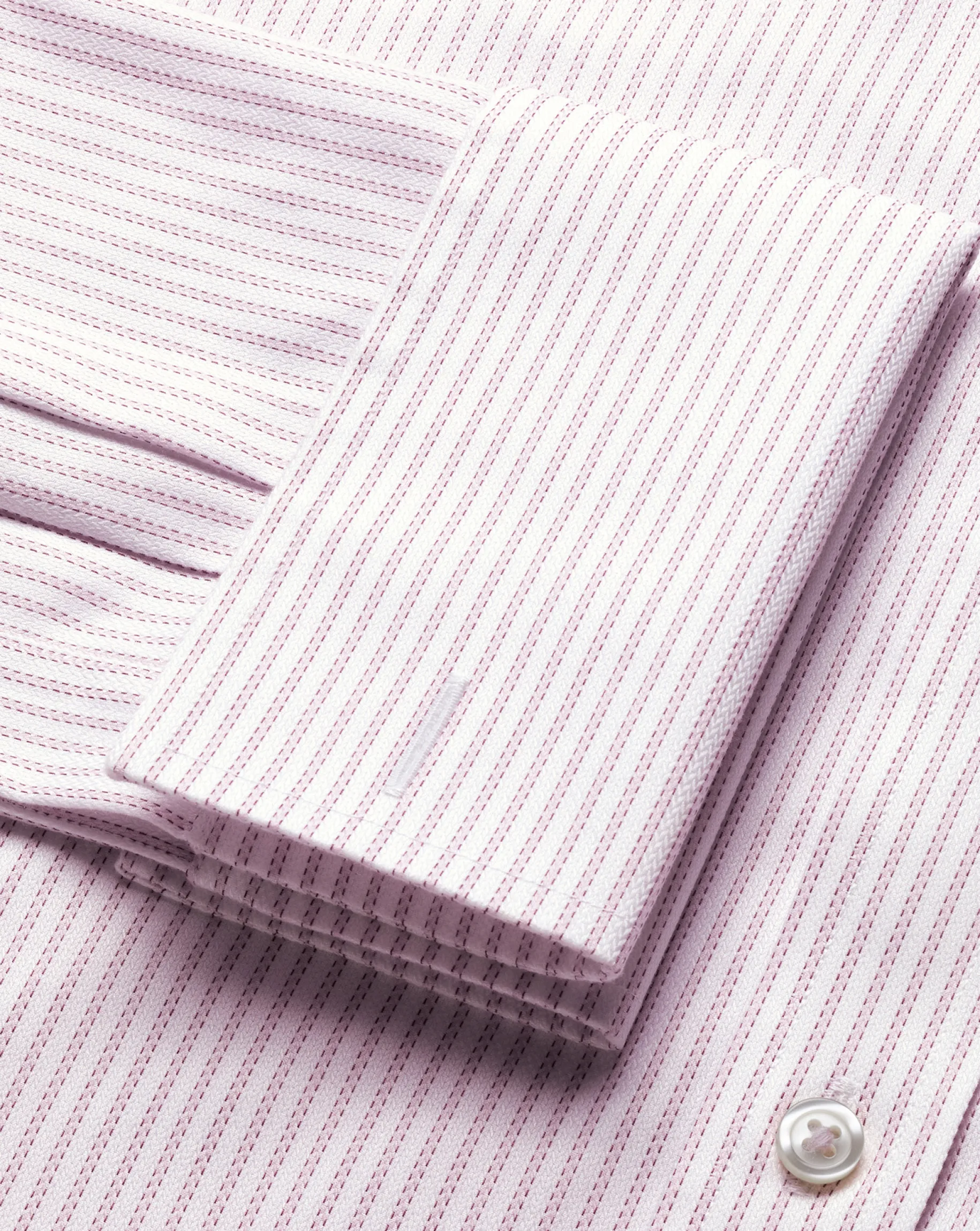 Shirt Sale|Dress Shirts<Charles Tyrwhitt Spread collar Non-Iron Richmond Weave Stripe Shirt - Light Pink