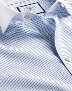 Shirt Sale|Dress Shirts<Charles Tyrwhitt Spread Collar Non-Iron Stripe Winchester Shirt - Ocean Blue