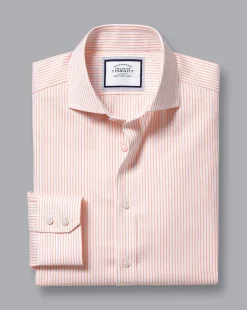 Shirt Sale|Dress Shirts<Charles Tyrwhitt Spread Collar Non-Iron Twill Stripe Shirt - Orange