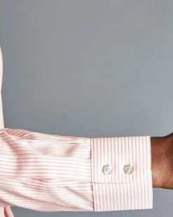 Shirt Sale|Dress Shirts<Charles Tyrwhitt Spread Collar Non-Iron Twill Stripe Shirt - Orange