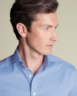 Dress Shirts|Blue Shirts<Charles Tyrwhitt Spread Collar Non-Iron Twill Shirt - Cornflower Blue