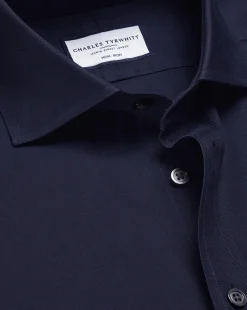 Dress Shirts|Blue Shirts<Charles Tyrwhitt Spread Collar Non-Iron Twill Shirt - Navy