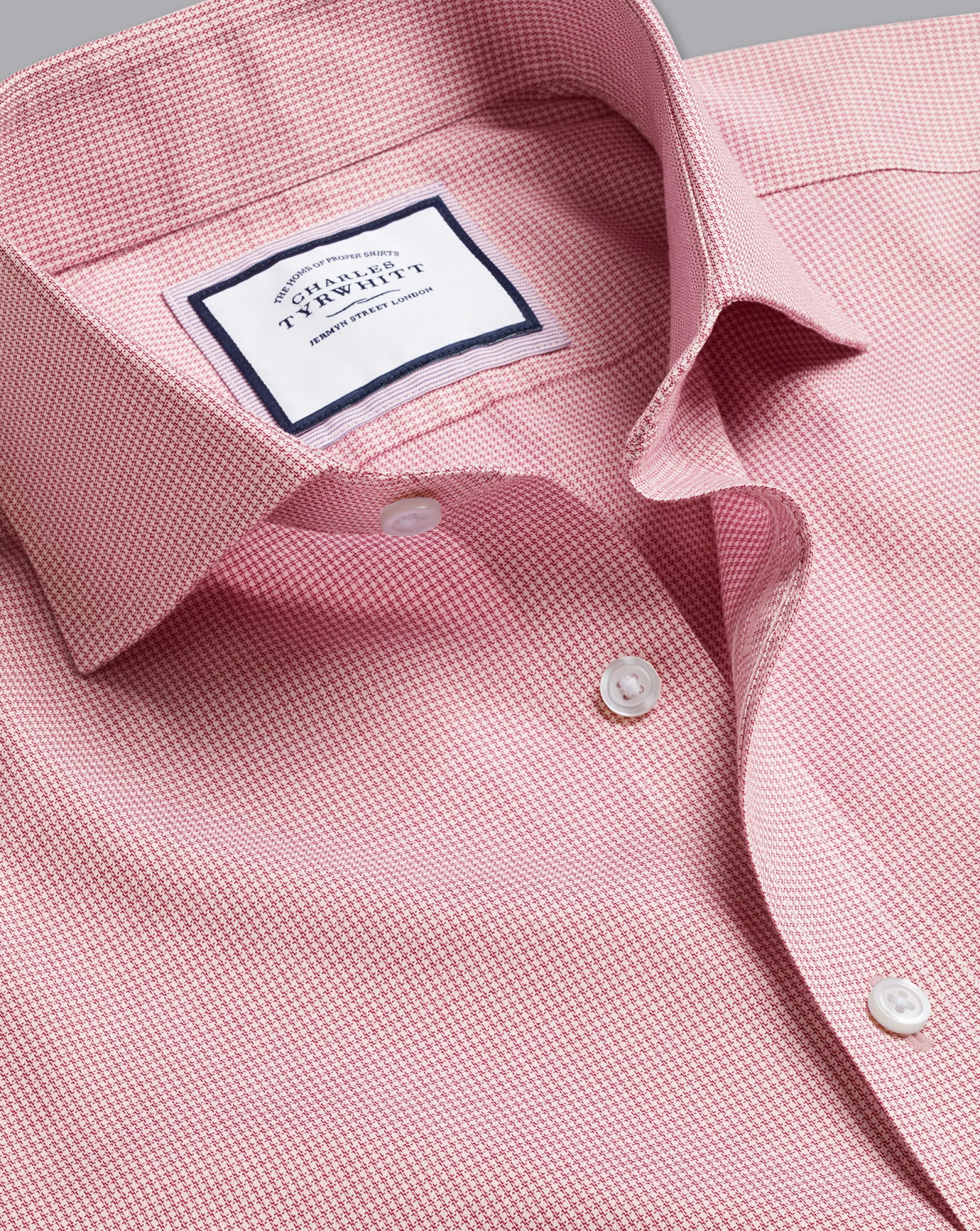 Shirt Sale|Dress Shirts<Charles Tyrwhitt Spread Collar Non-Iron Twill Micro Check Shirt - Red