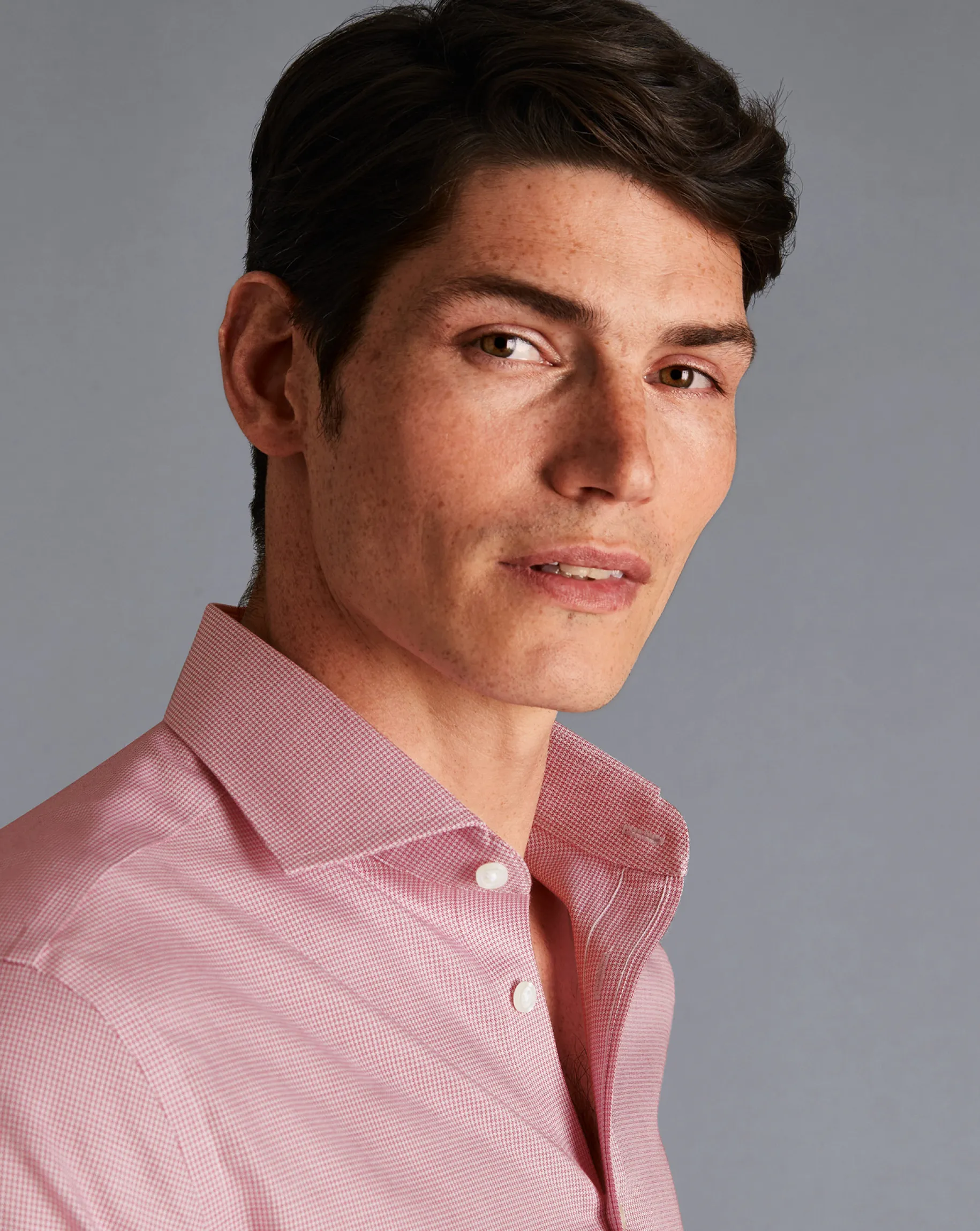 Shirt Sale|Dress Shirts<Charles Tyrwhitt Spread Collar Non-Iron Twill Micro Check Shirt - Red
