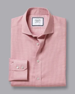 Shirt Sale|Dress Shirts<Charles Tyrwhitt Spread Collar Non-Iron Twill Micro Check Shirt - Red