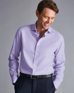 Shirt Sale|Dress Shirts<Charles Tyrwhitt Spread Collar Non-Iron Twill Shirt - Purple Lilac