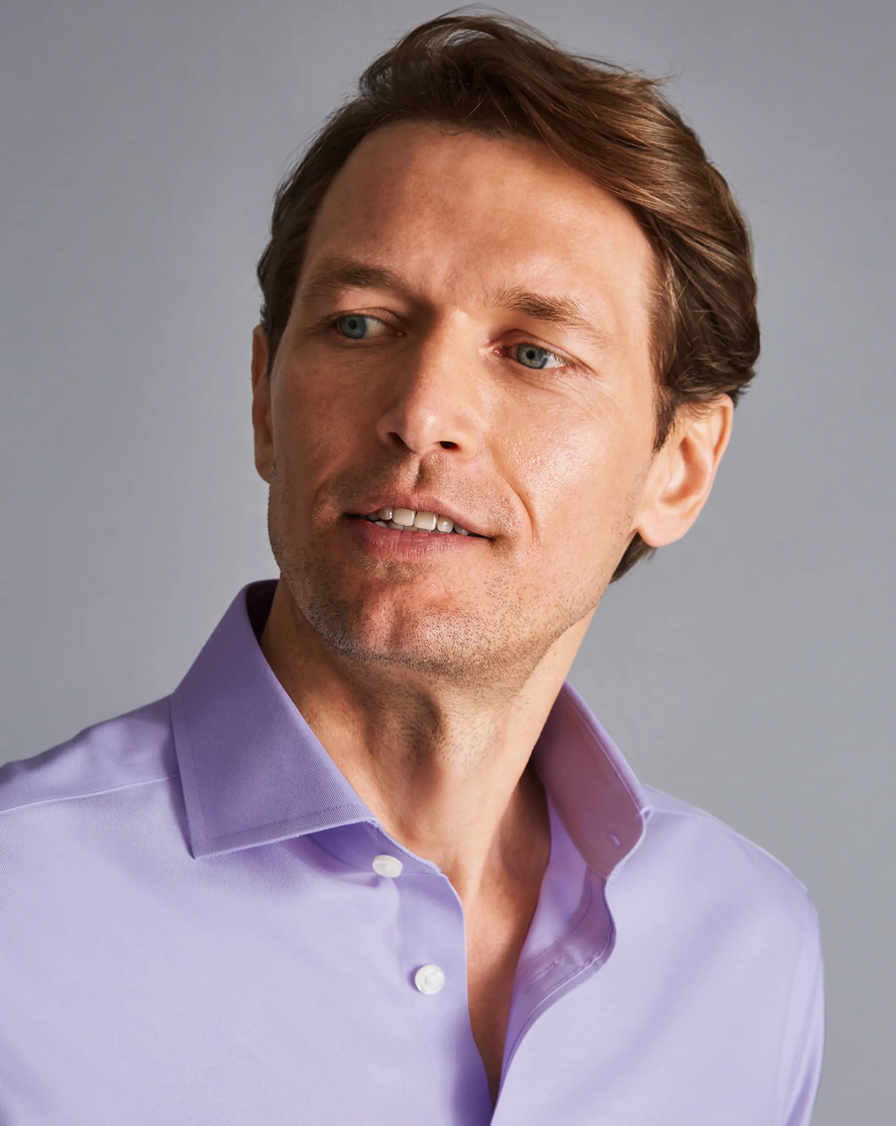 Shirt Sale|Dress Shirts<Charles Tyrwhitt Spread Collar Non-Iron Twill Shirt - Purple Lilac