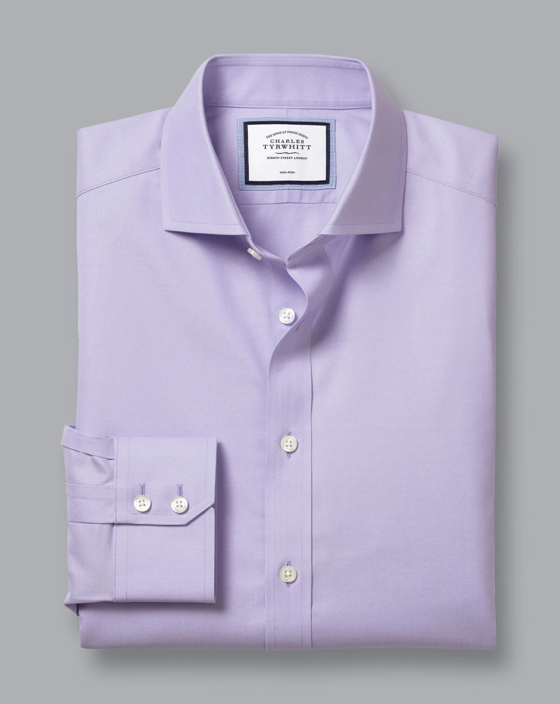 Shirt Sale|Dress Shirts<Charles Tyrwhitt Spread Collar Non-Iron Twill Shirt - Purple Lilac